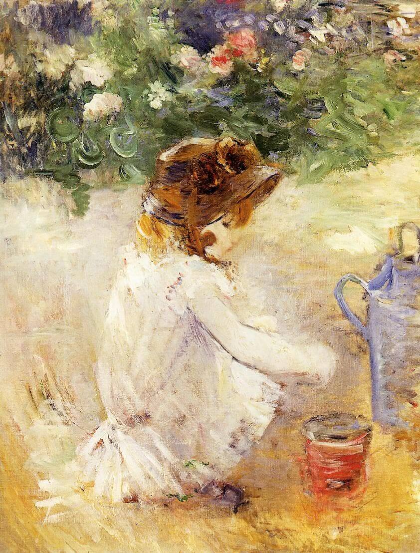 “Giocando nella sabbia” di Berthe Morisot